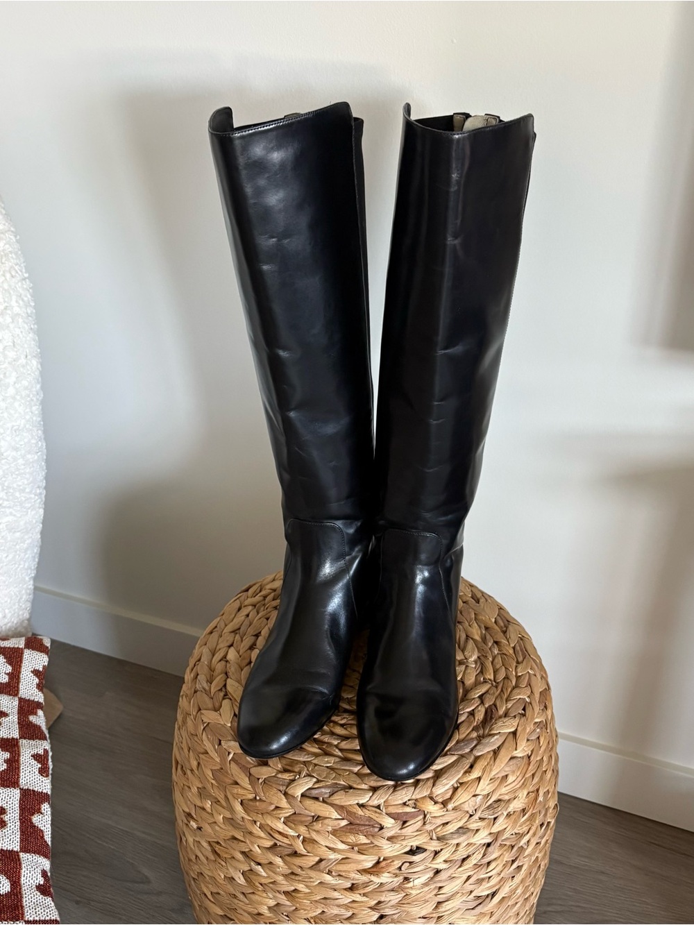 Michael Kors Classic Tall Black Leather Riding Boots - Women's